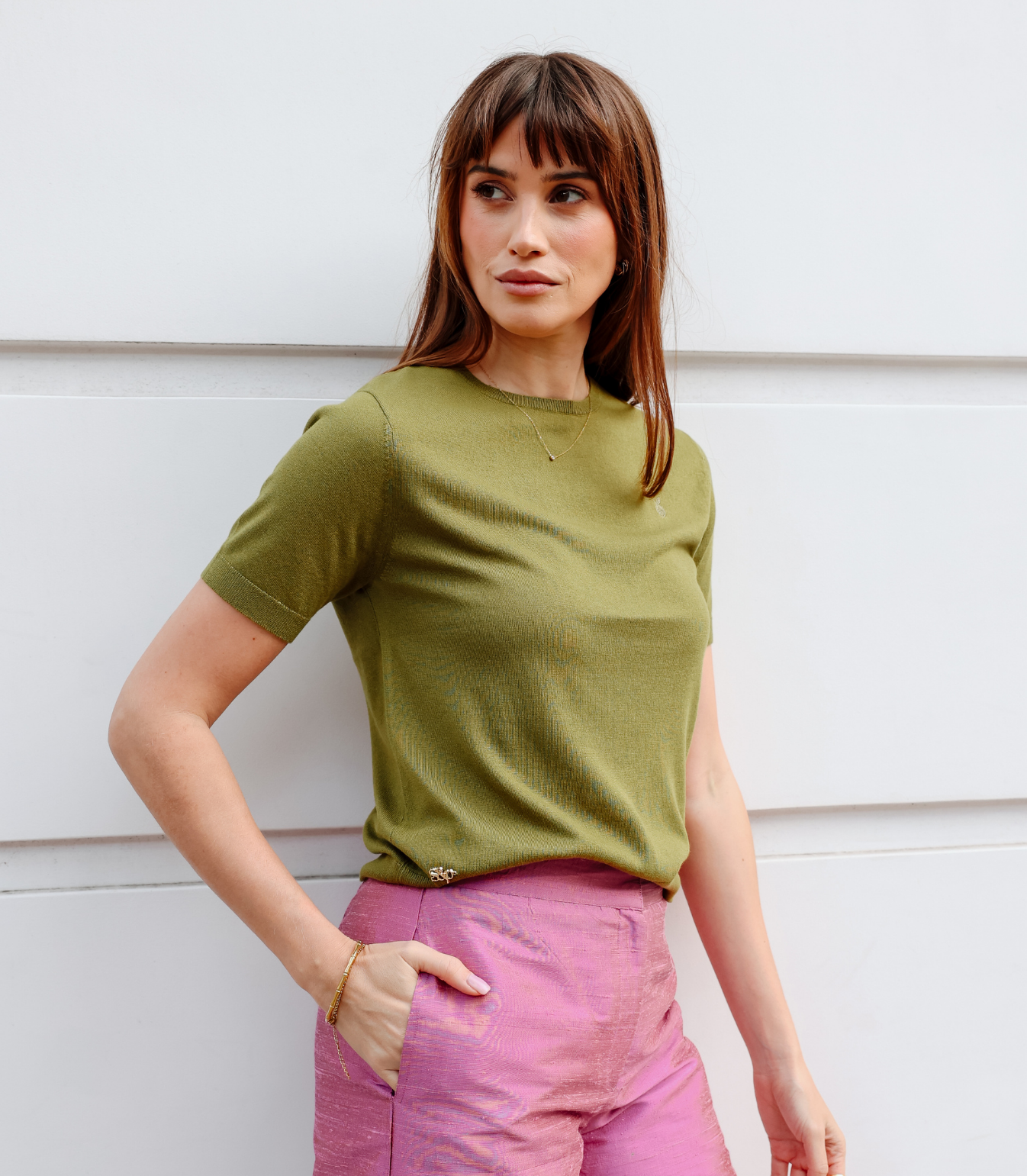Kate knit top in Olive