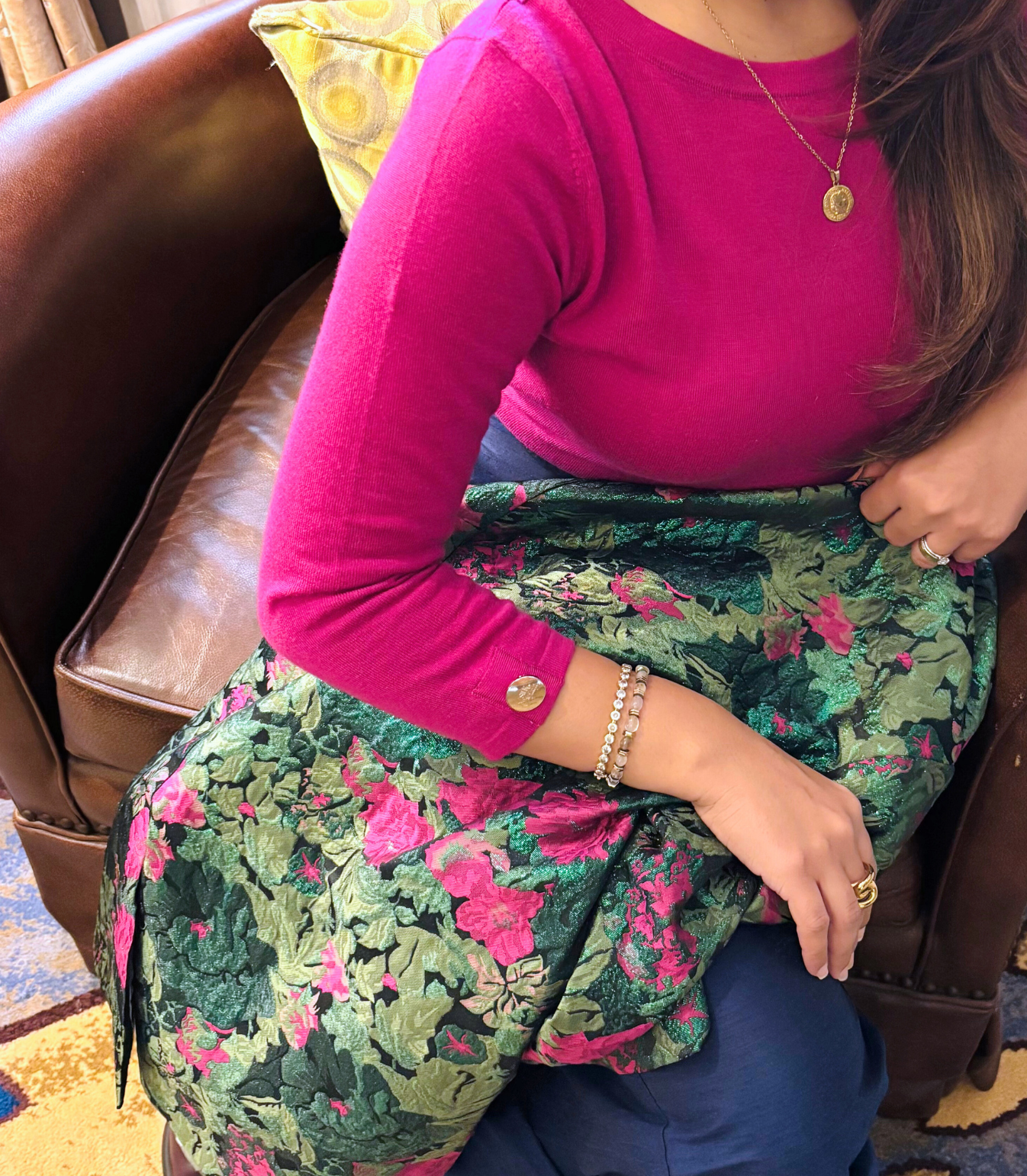Sloane knit top in Magenta